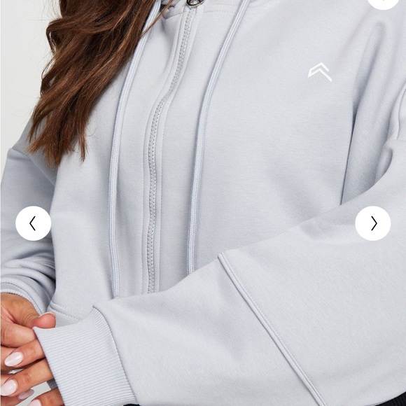 NWT Oner Active CLASSIC CROP ZIP HOODIE Grey S - Picture 4 of 9